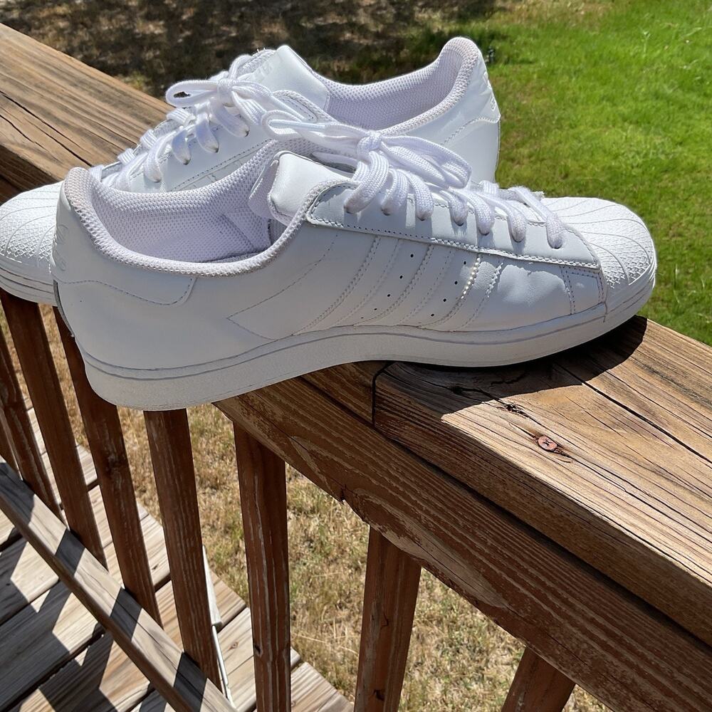 Adidas Superstar All White Mens Shoes Size 11 - Picture 7 of 12